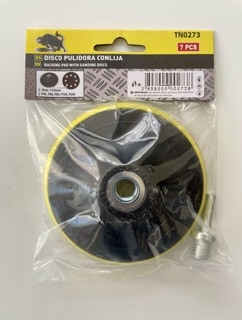 Kit pulidora 4 1/2" - base + 5 discos y vástago